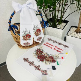 Рушник великодній з бусинами